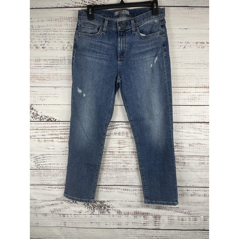 Joes Jeans Womens 28 Blue Kesari Mid Rise Distressed Stretch Denim Cropped Pants